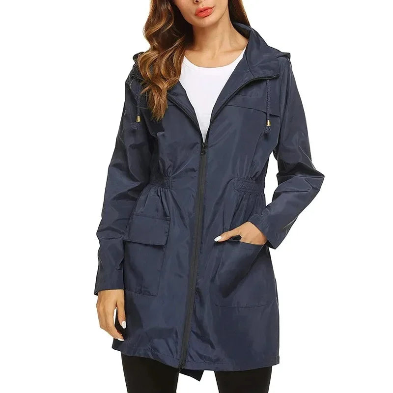 Women's Hooded Lightweight Waterproof Rain Jacket