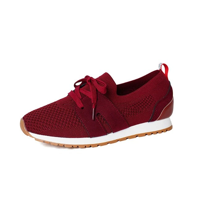 Ferne - knitted flat trainers with platform