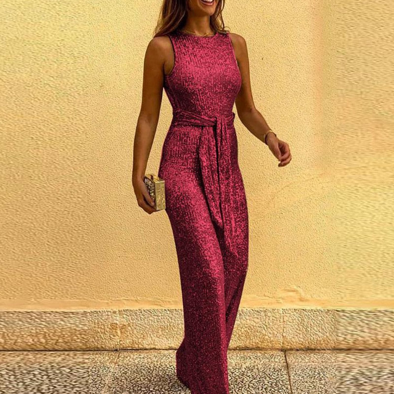 Henrietta - Jumpsuit with one shoulder and adjustable waist