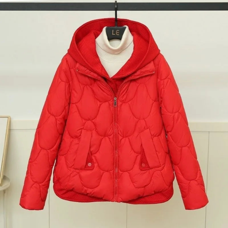 Korean-Style Oversized Quilted Jacket for Women