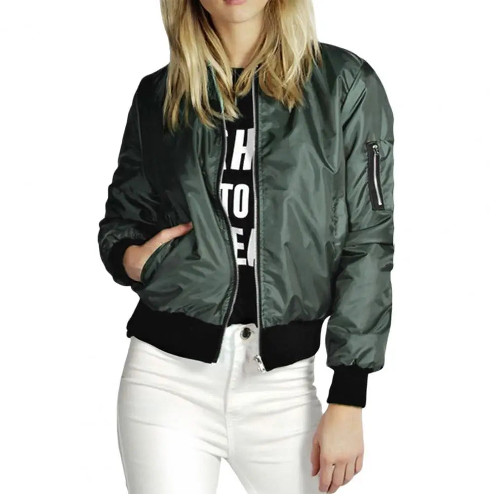 Women's Casual Pocket Zipper Jacket -  Various Colors