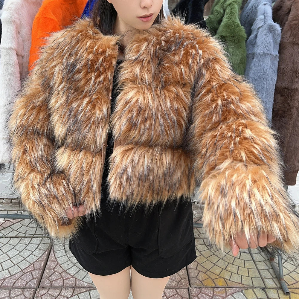 Women's Thick Warm Faux Fur Coat - Various Colors