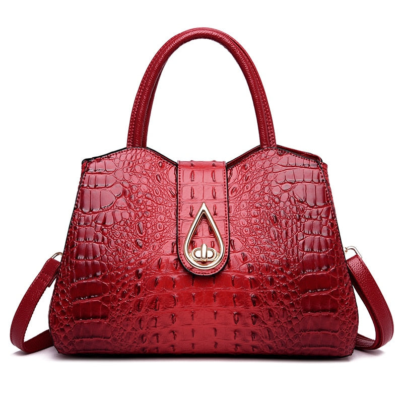 hiny crocodile leather creation - Ladies luxury handbag with brand flair