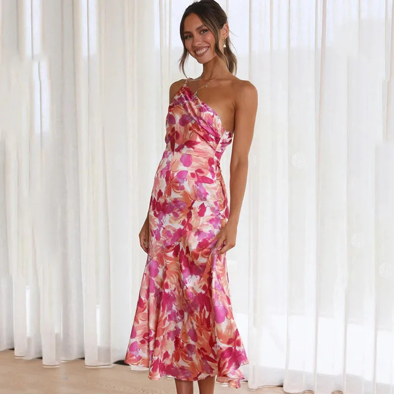 Dervla - One-shoulder floral dress