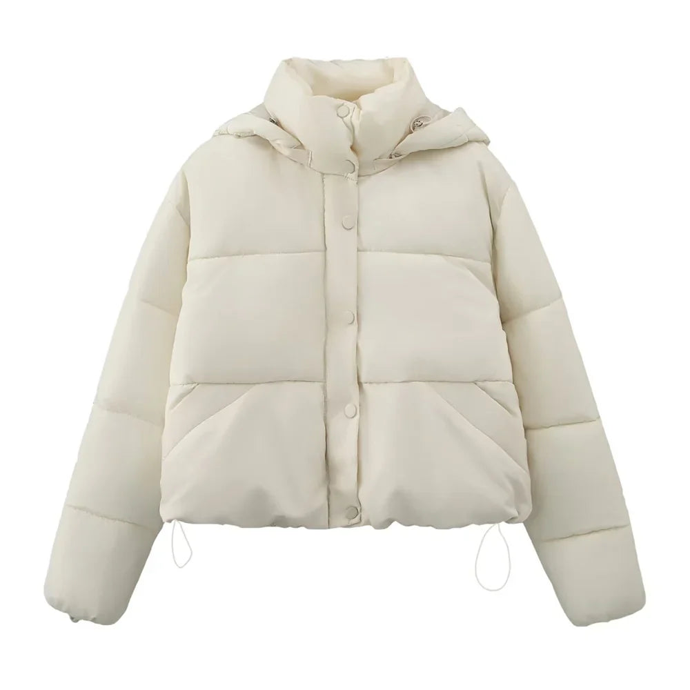 Womens Casual Long Sleeved Hooded Short Coat