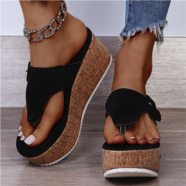 Nicole sandals - Fashionable women's sandals with thick sole and wedge heel