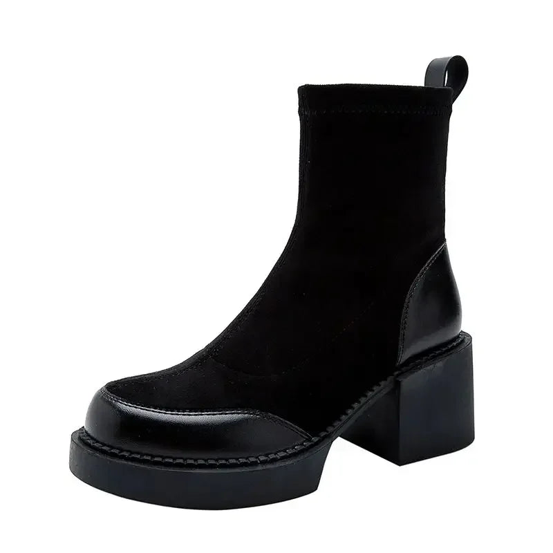 Harper - Suede ankle boots with block heel