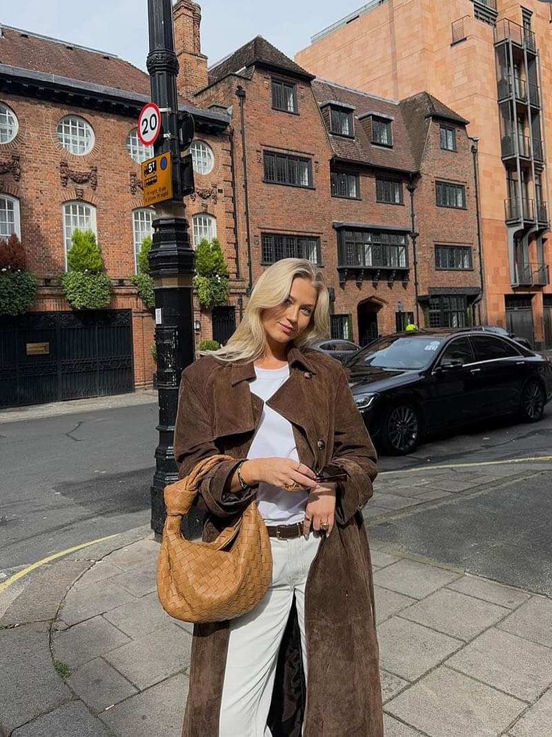 Long classic trench coat for women