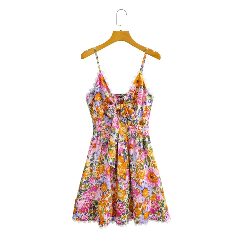 Andromeda - Floral summer dress with lace trim