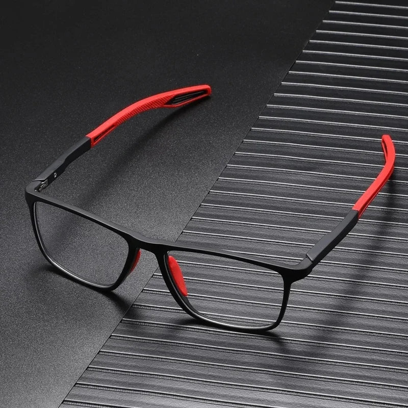 Verona - Contemporary rectangular glasses with coloured temples