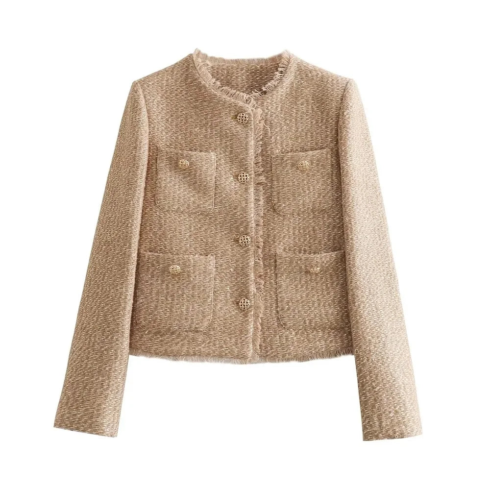 Emily - Elegant Wool Jacket With Turned Collar