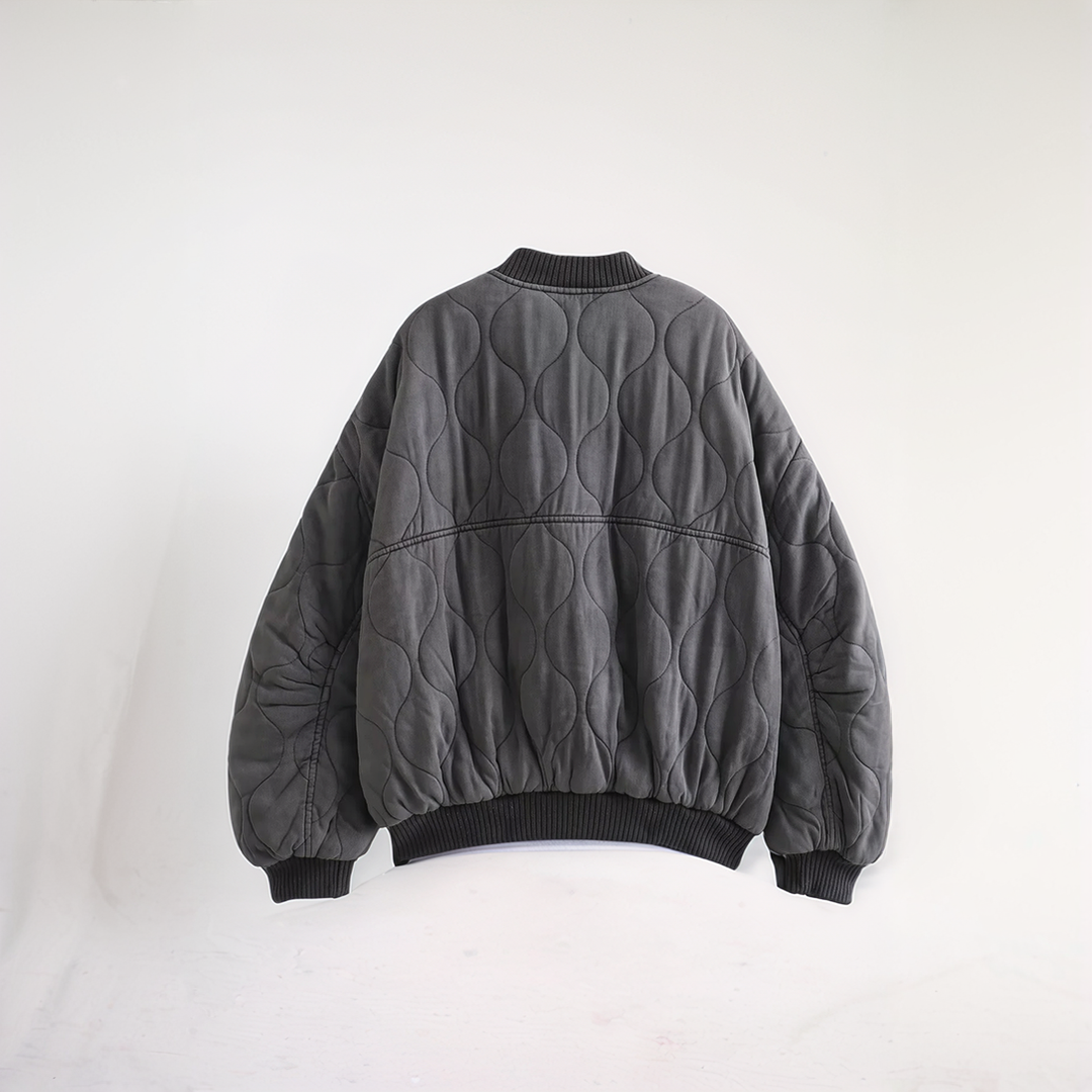 Chic aesthetic loose bomber jacket for women