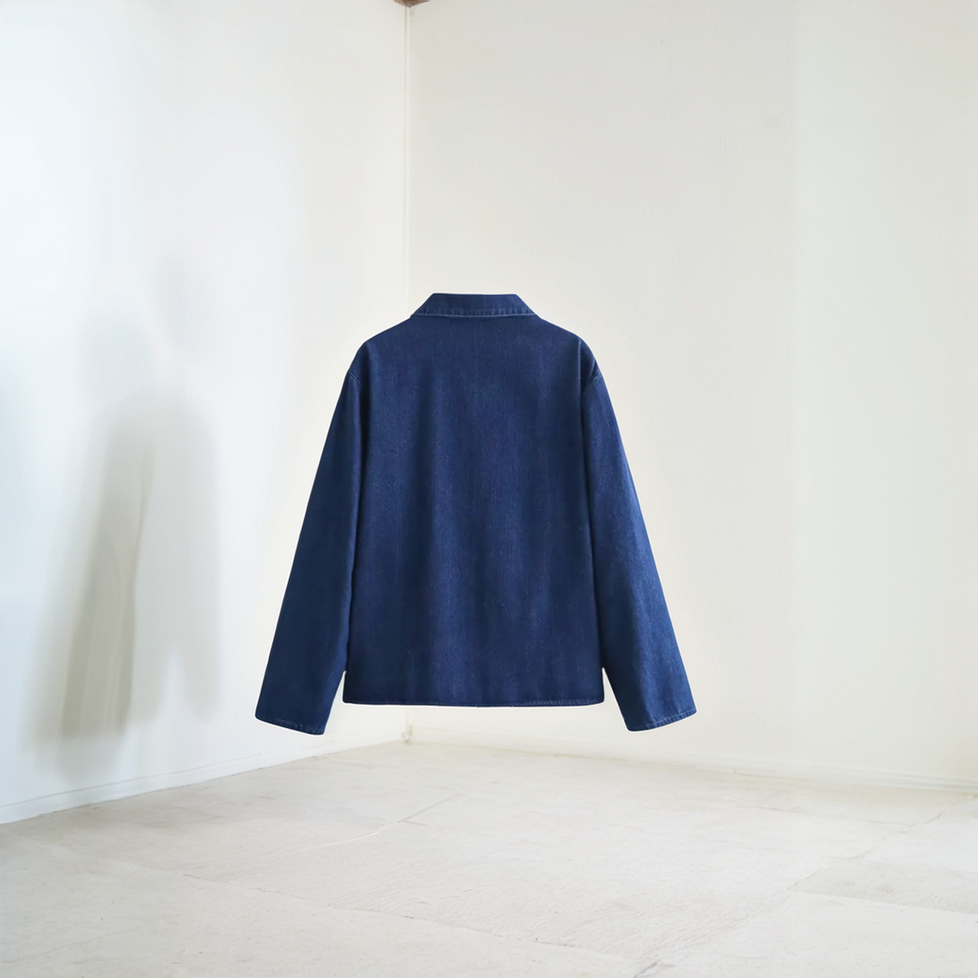 Stylish bow tie washed denim jacket for women