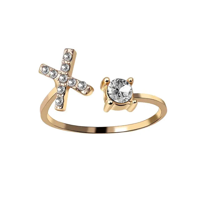 Ava - Personalised initial ring with solitaire diamond