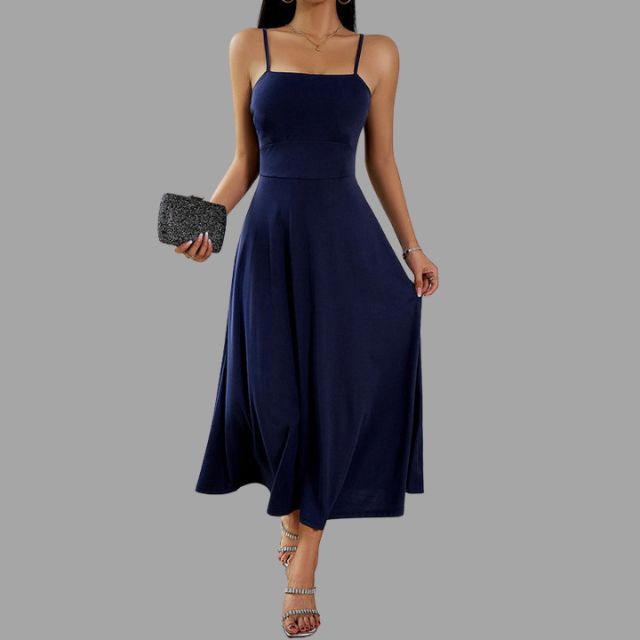 Selah - Elegant midi dress with lacing at the back