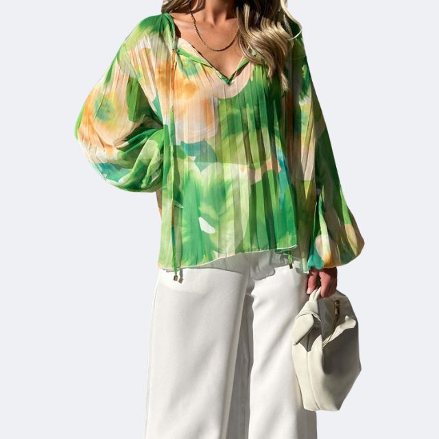 Rosalie - Transparent blouse with lantern sleeves