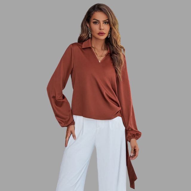 Rienna - Wrap blouse with V-neckline