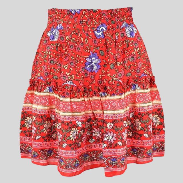 Isabella - Bohemian floral skirt with ruffles