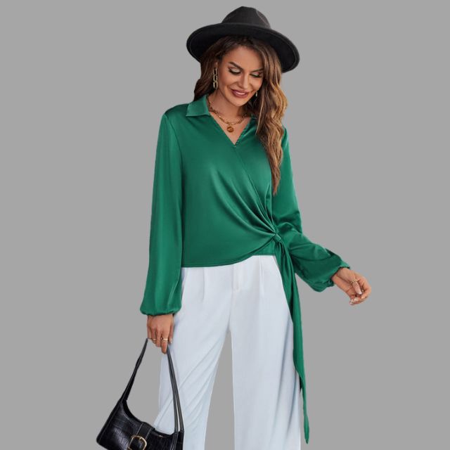 Rienna - Wrap blouse with V-neckline