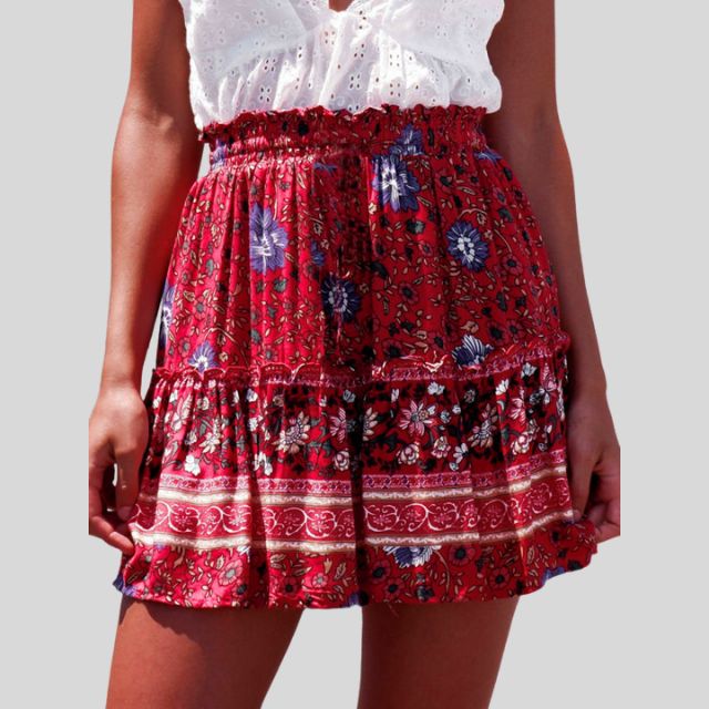 Isabella - Bohemian floral skirt with ruffles