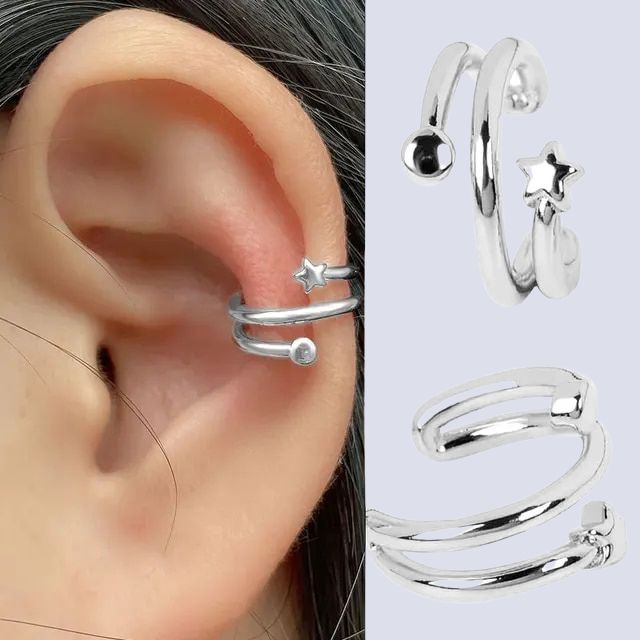 Lara - Spiral ear cuff with shiny surface