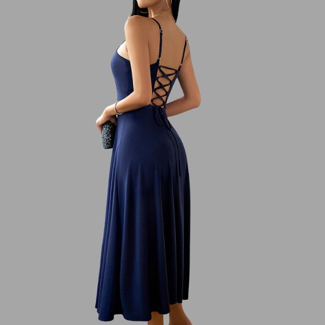 Selah - Elegant midi dress with lacing at the back