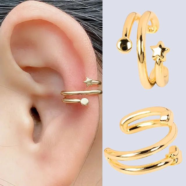 Lara - Spiral ear cuff with shiny surface