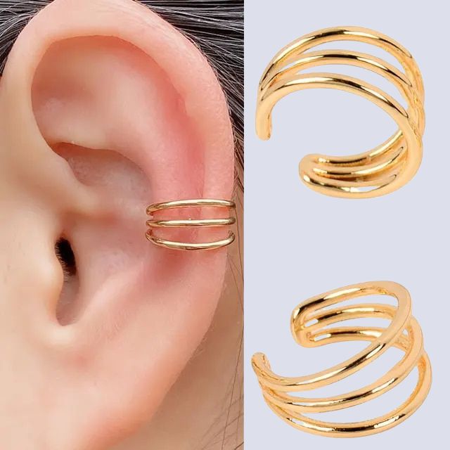 Lara - Spiral ear cuff with shiny surface