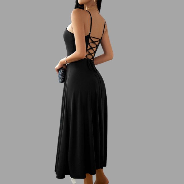 Selah - Elegant midi dress with lacing at the back