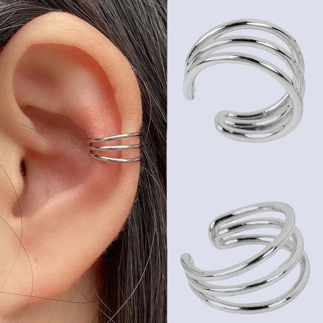 Lara - Spiral ear cuff with shiny surface