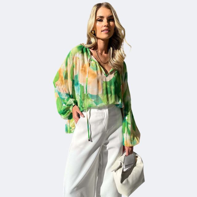 Rosalie - Transparent blouse with lantern sleeves