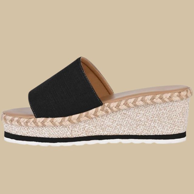 Marinella - Casual wedge heel sandals with espadrille sole