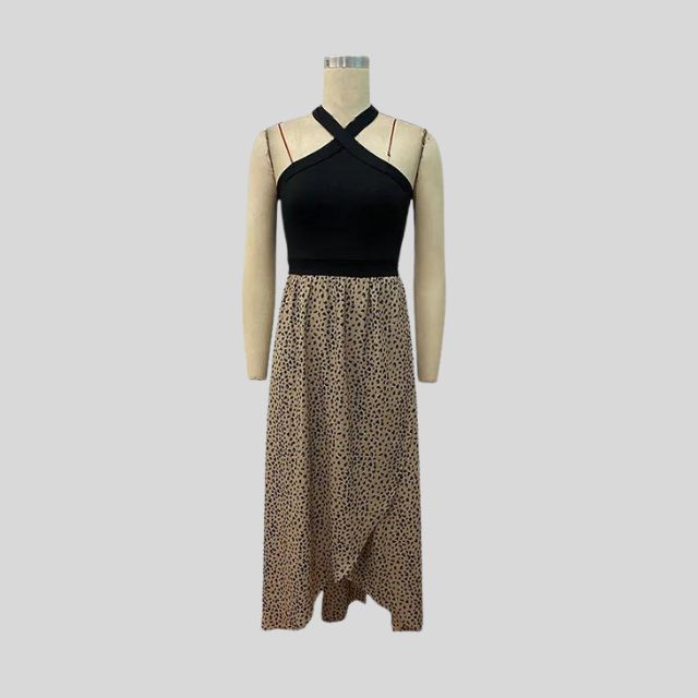 Savannah - High-low dress with crossover halterneck