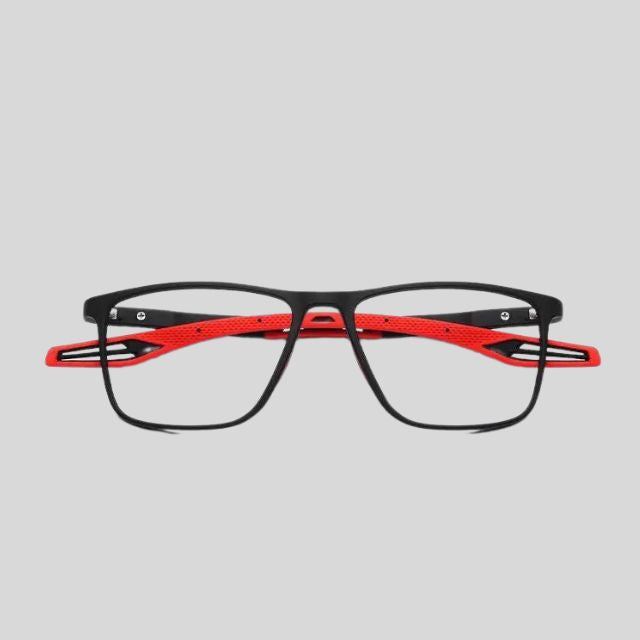 Verona - Contemporary rectangular glasses with coloured temples