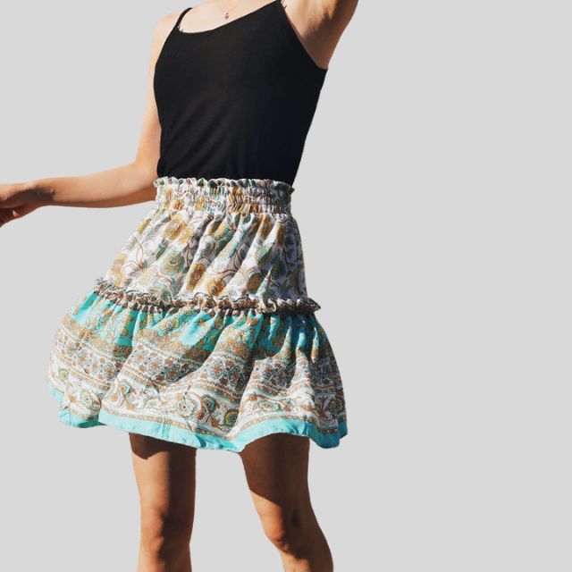 Isabella - Bohemian floral skirt with ruffles