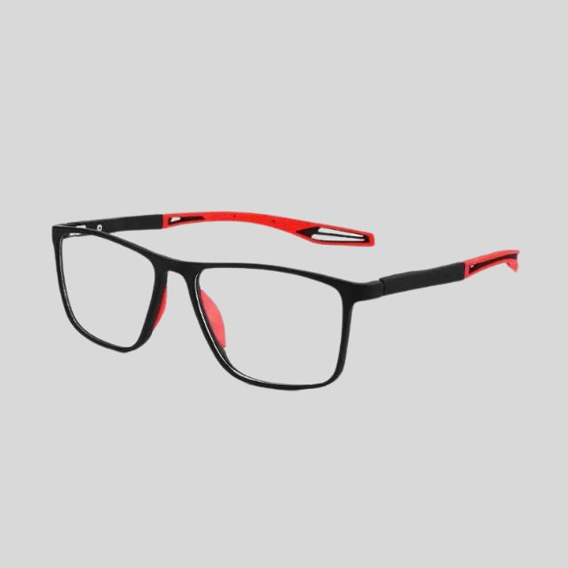 Verona - Contemporary rectangular glasses with coloured temples