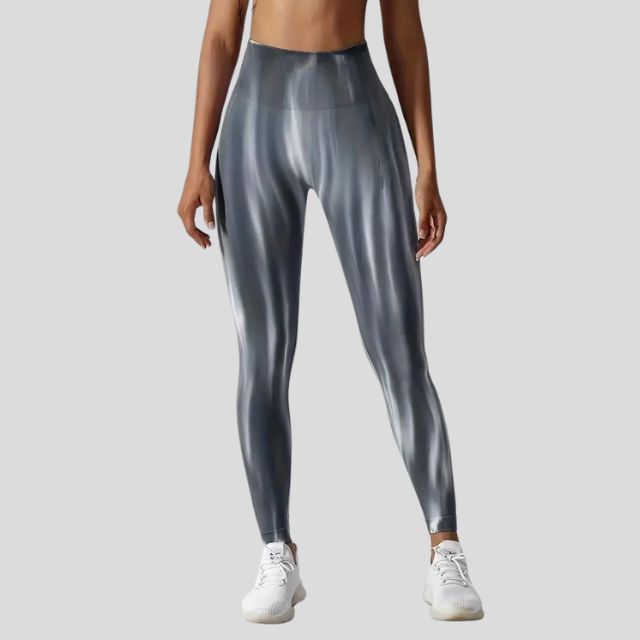 Marina - Performance leggings With High Waist and Seamless Wave Pattern