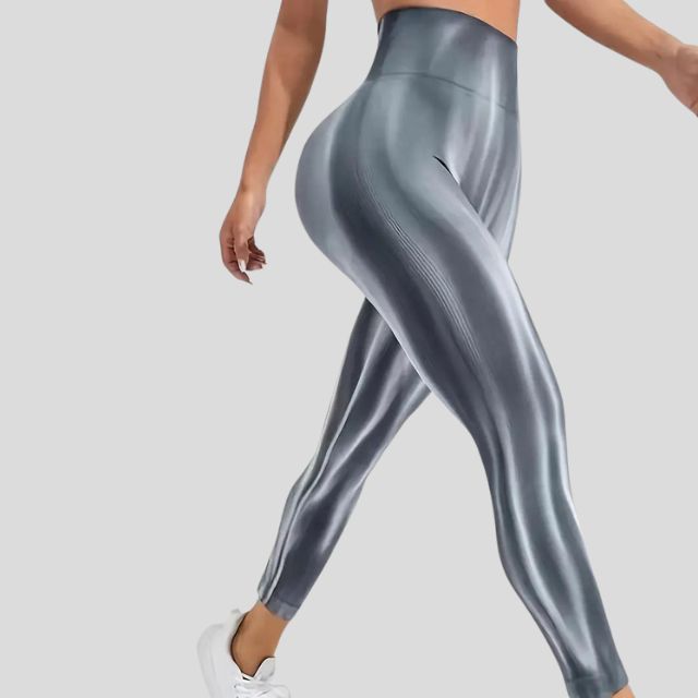 Marina - Performance leggings With High Waist and Seamless Wave Pattern