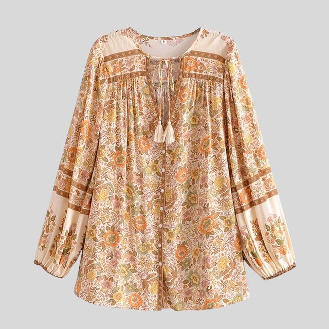 Steffi - Bohemian blouse with tassel details