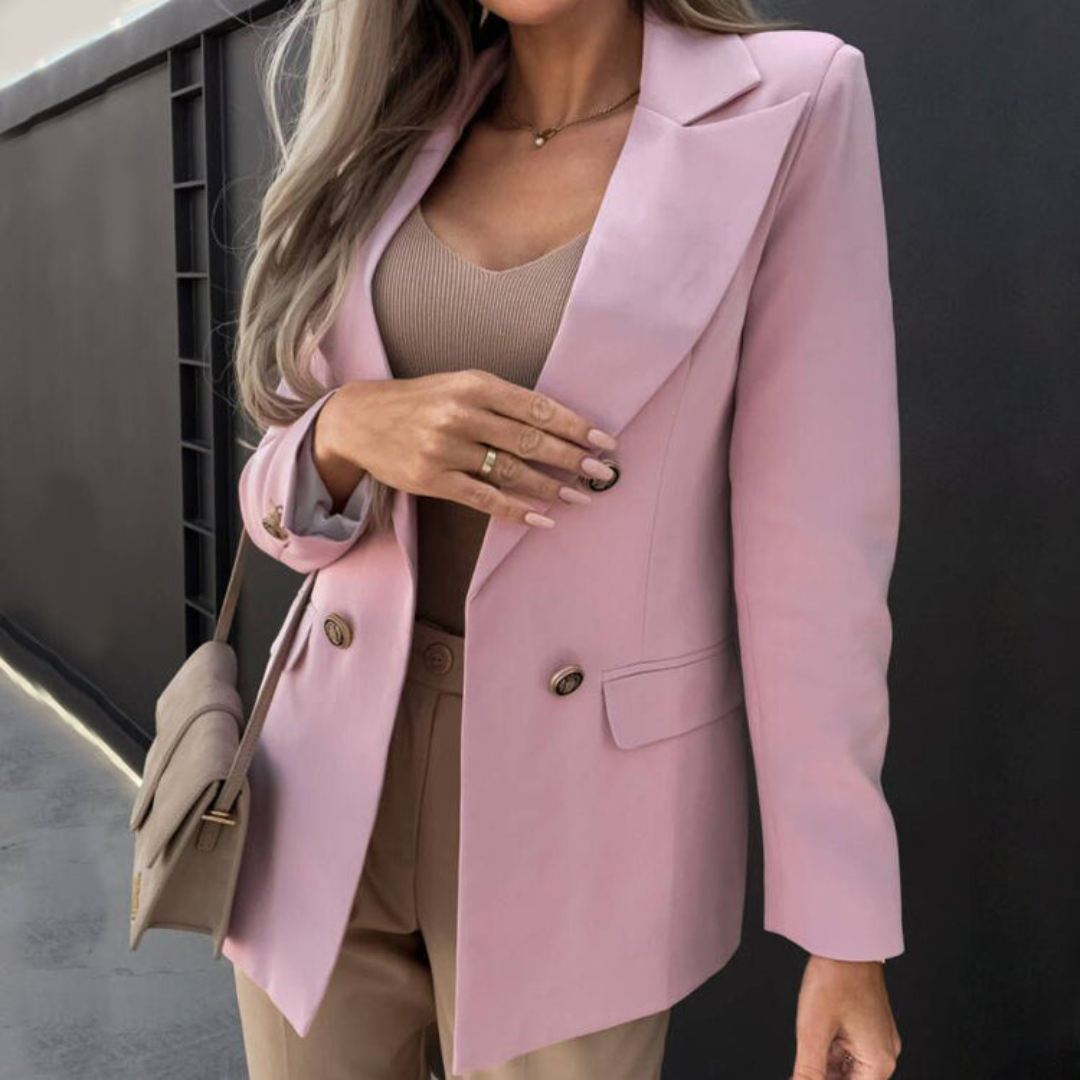 Double-breasted corporate blazer for women