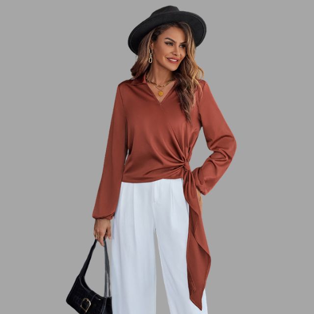 Rienna - Wrap blouse with V-neckline