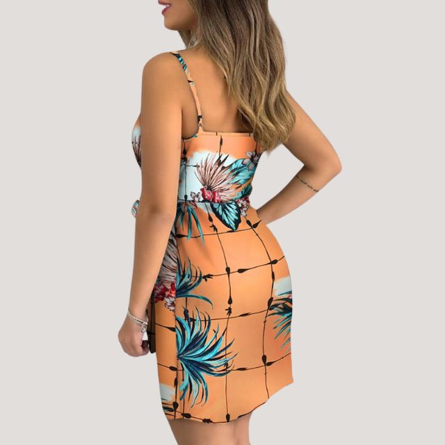 Tianna - Tropical print wrap dress