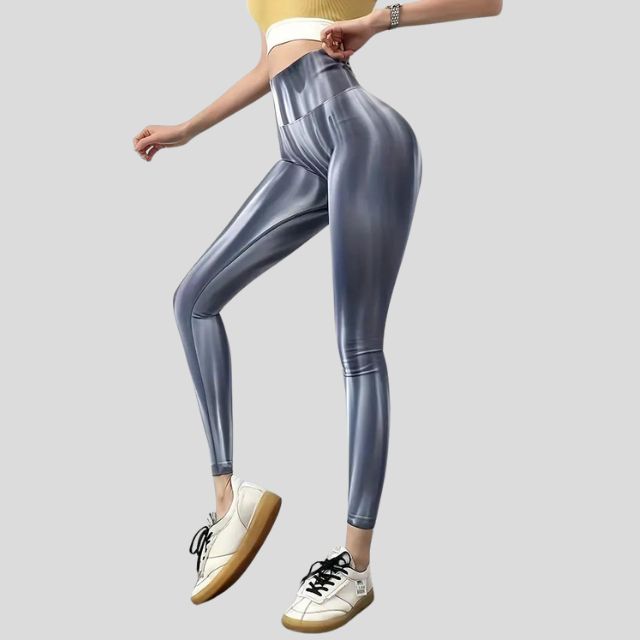 Marina - High-waisted performance leggings with seamless wave pattern