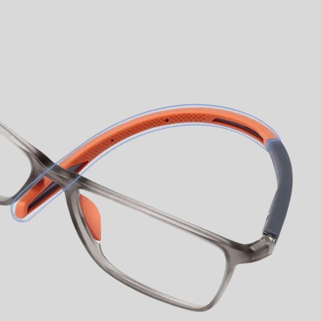 Verona - Contemporary rectangular glasses with coloured temples