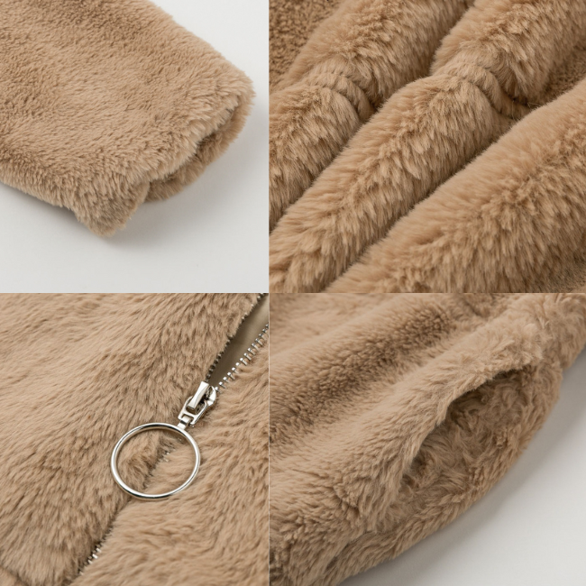 Plush winter jacket for women