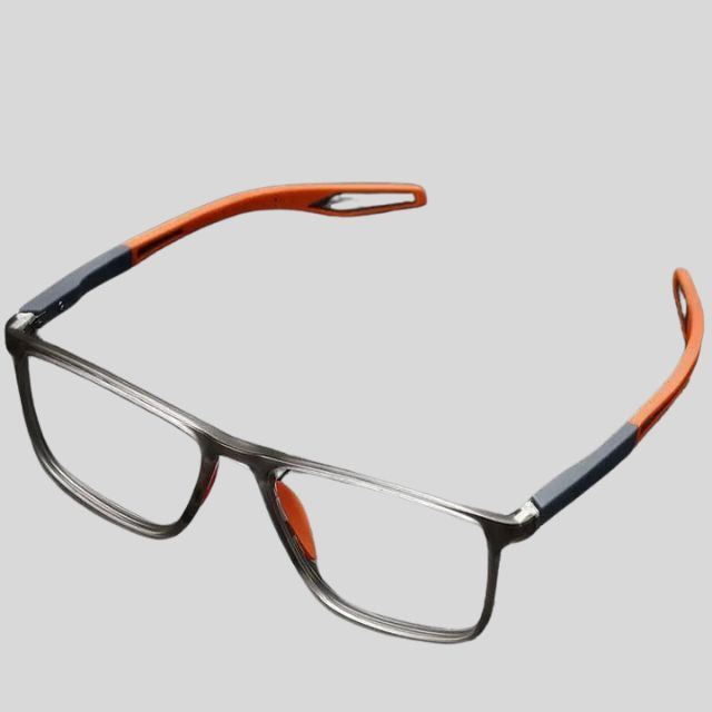 Verona - Contemporary rectangular glasses with coloured temples