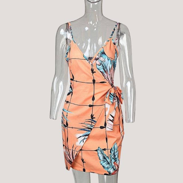 Tianna - Tropical print wrap dress