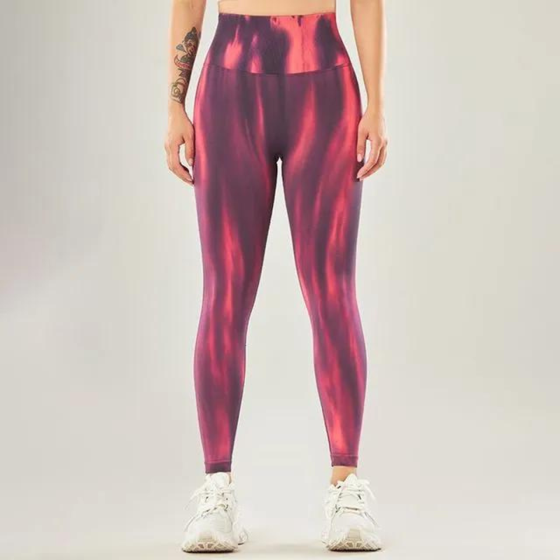 Marina - Performance leggings With High Waist and Seamless Wave Pattern