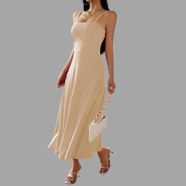 Selah - Elegant midi dress with lacing at the back