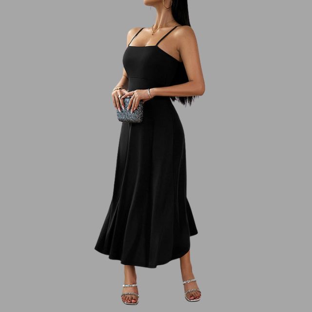 Selah - Elegant midi dress with lacing at the back